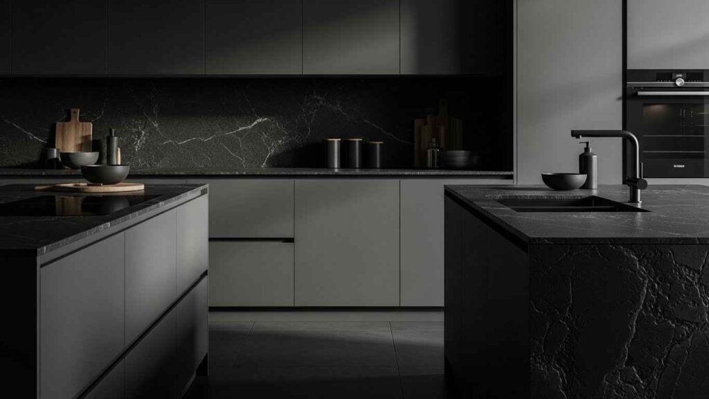 Charcoal Gray & Leathered Finish