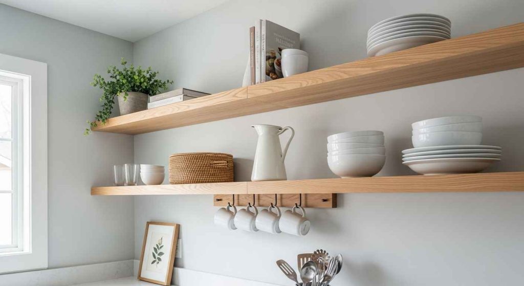 Choose Open Shelving for an Airy Feel