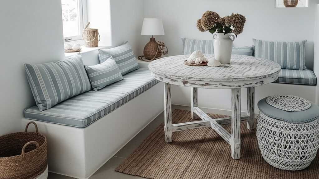 Coastal-Inspired White Kitchen Nook