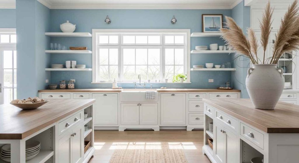Coastal Vibe with Sky Blue Walls