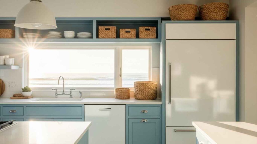 Coastal Vibes and a Crisp White Fridge