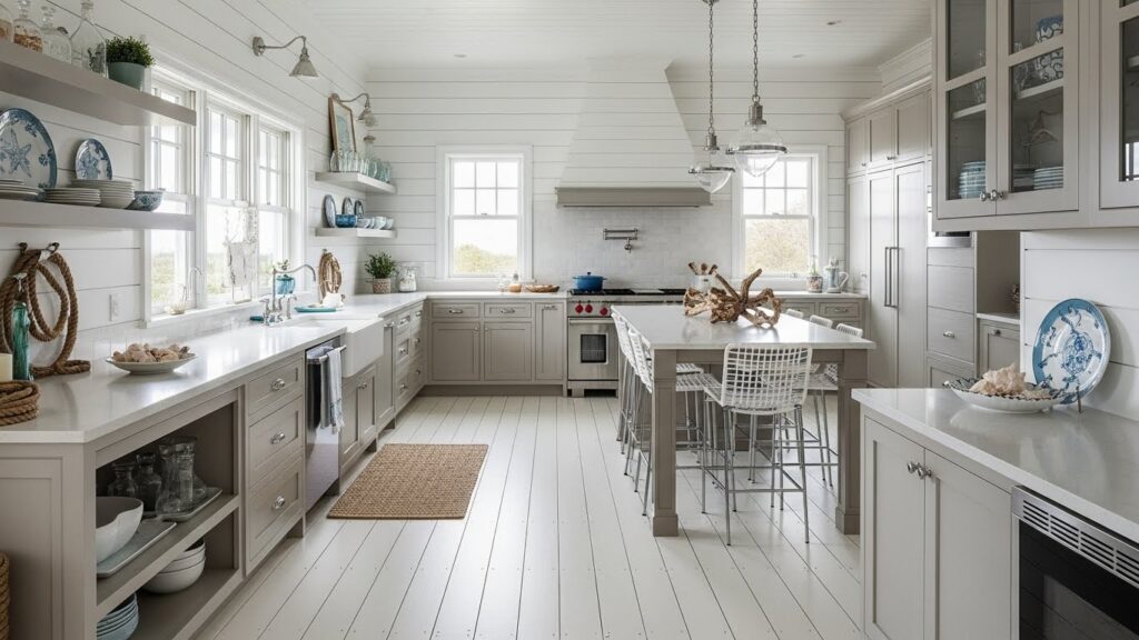 Coastal White Shiplap Flooring