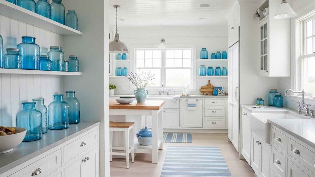 Coastal White and Blue Accents