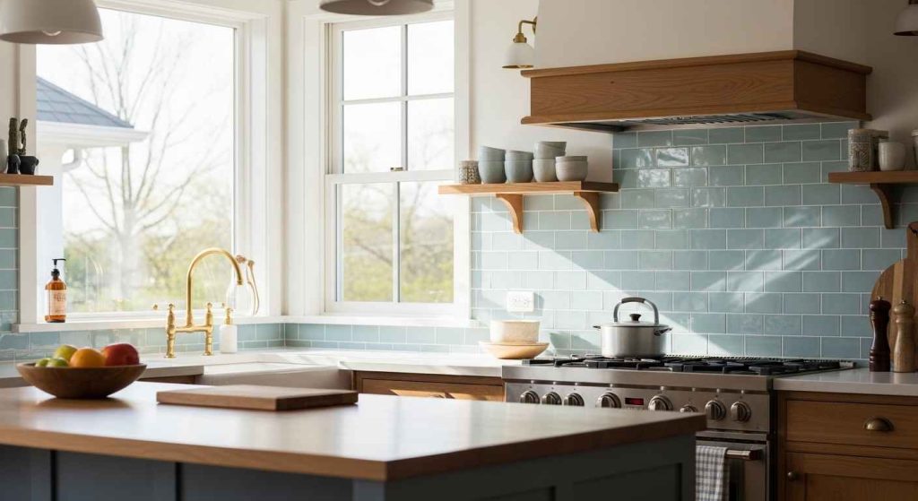 Colored Subway Tile Backsplash