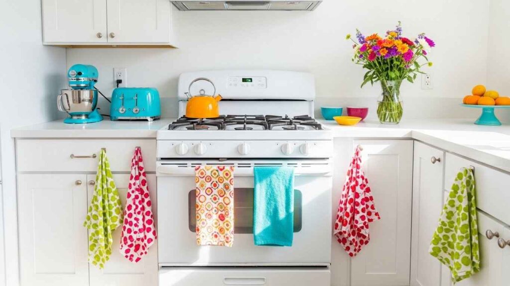 Colorful Accents with a White Stove