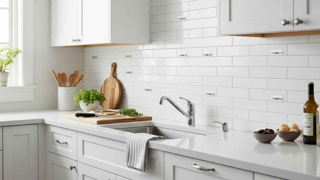 Command Strip Faux Subway Tiles