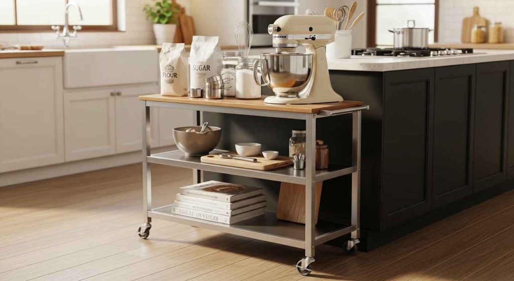 Conceal Clutter with a Chic Cart