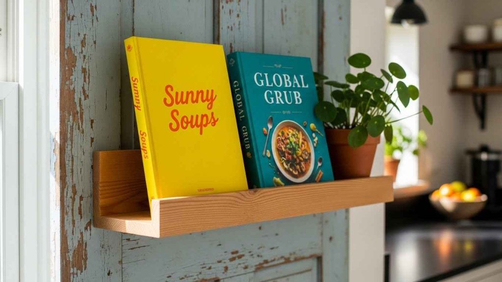 Cookbook Display Shelf