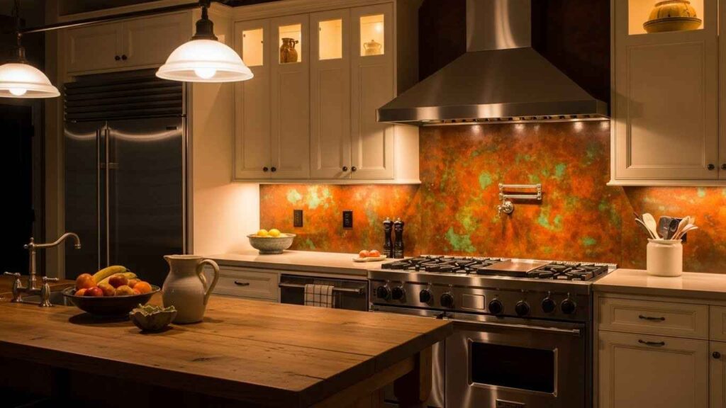 Copper Accent Backsplash