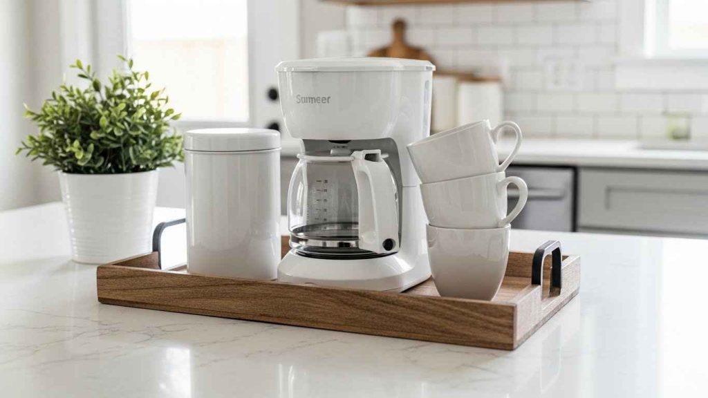 Create a Serene White Coffee Station