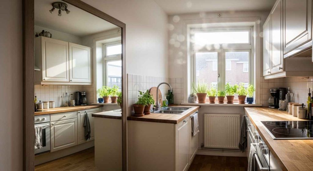 Create an Illusion of Space with a Large Mirror