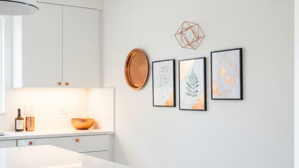 Curating a Copper & White Accent Wall
