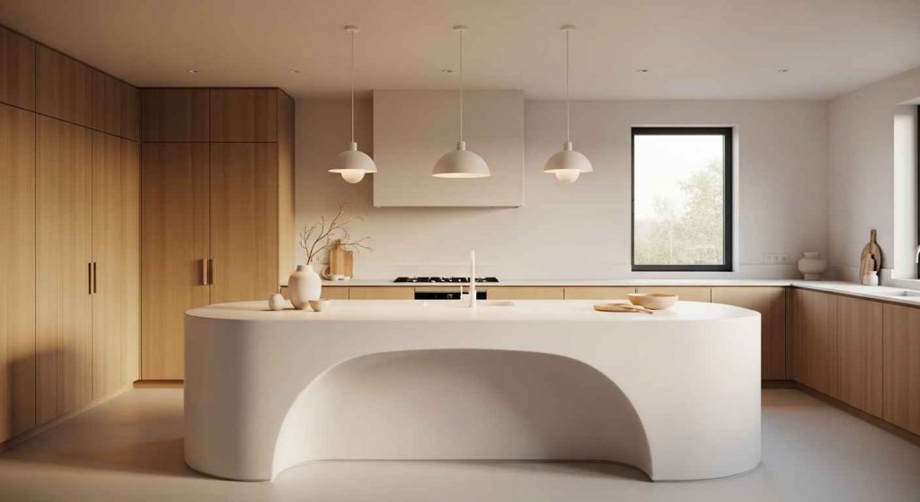 Curved Kitchen Islands and Cabinetry