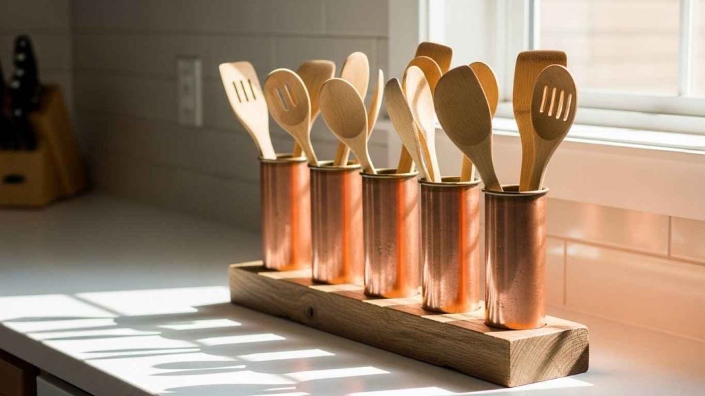 DIY Copper Pipe Utensil Holder
