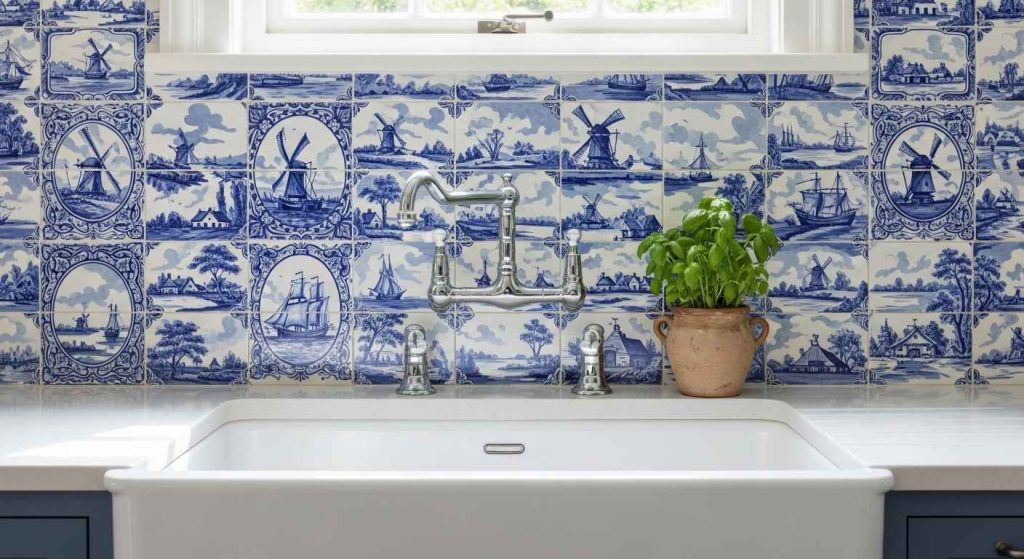 Delft Blue Tiles for a European Feel
