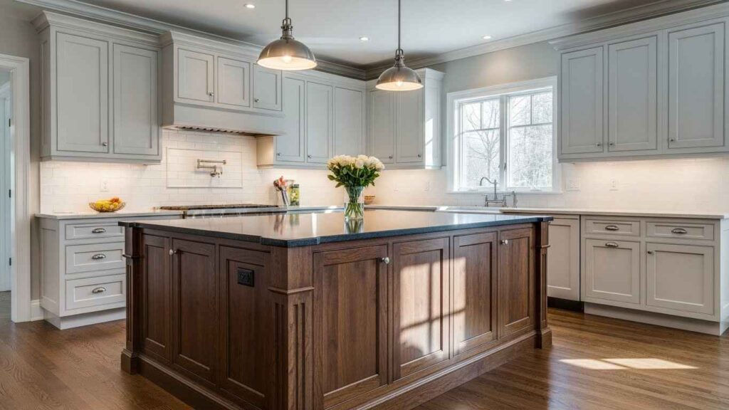 Design a Contrasting Island with Different Cabinetry