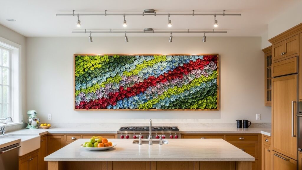 Design a Kitchen Island Succulent Wall