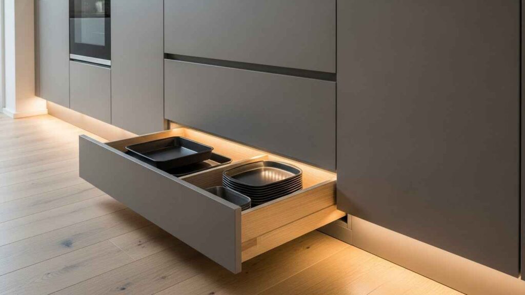 Discreet Toe-Kick Drawers