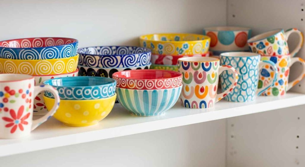 Displaying Colorful Ceramics