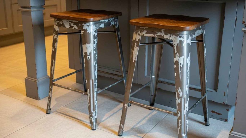 Distressed Metal Bar Stools