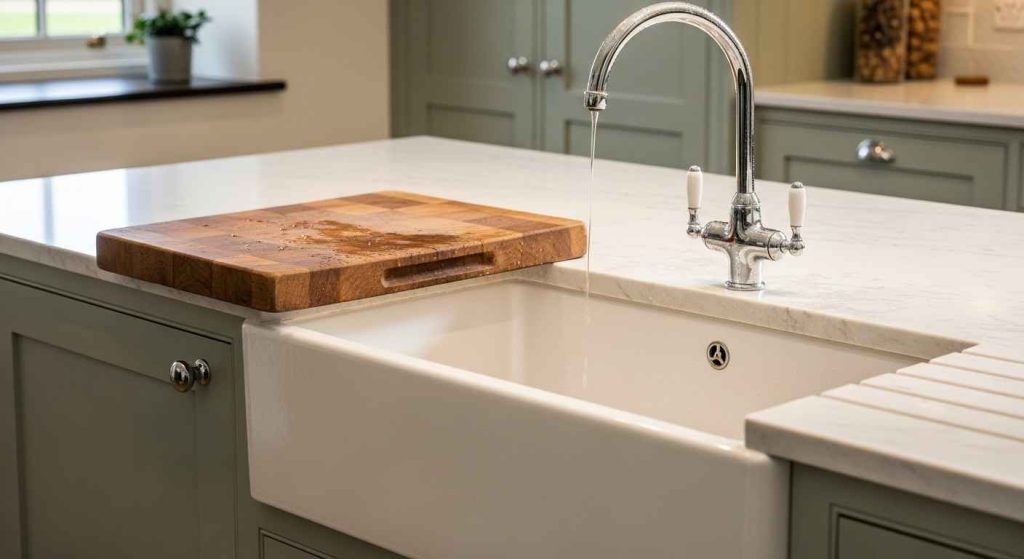 Double-Duty Sink and Chopping Block Combo