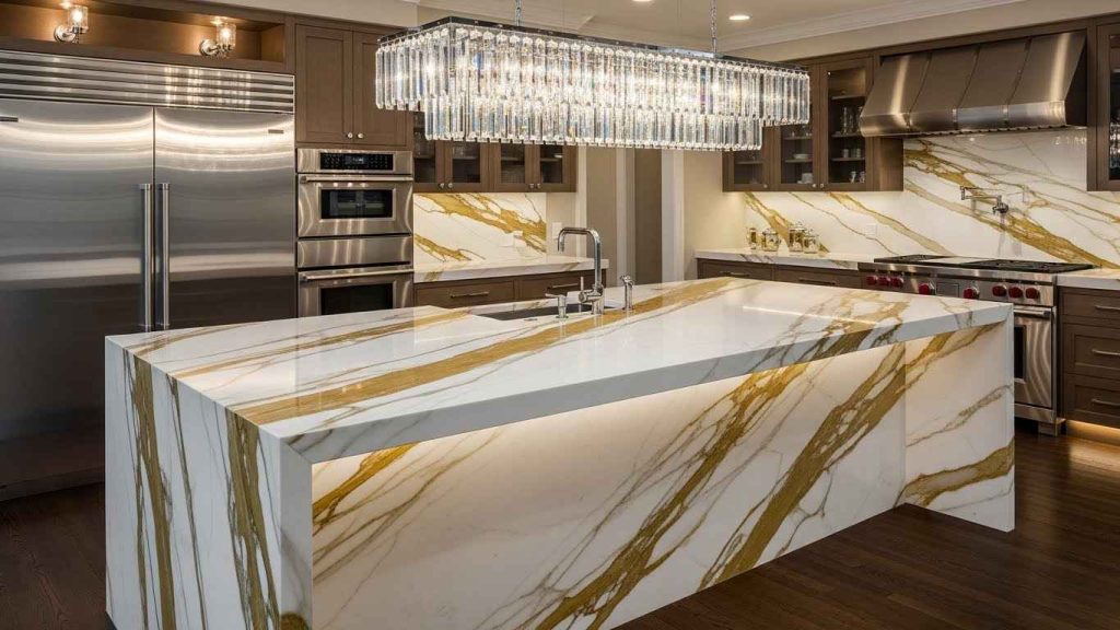 Dramatic Calacatta Gold Focal Point