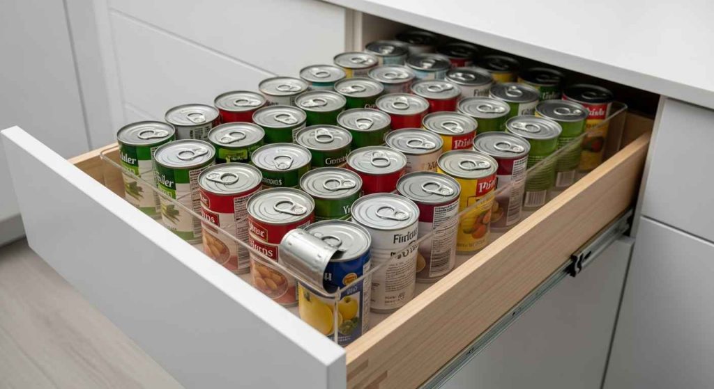 Drawer-Depth Can Rotation Rack