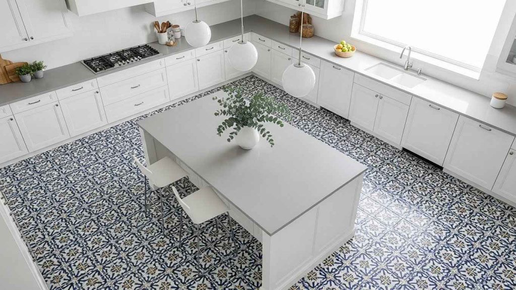 Eclectic White with Patterned Floors