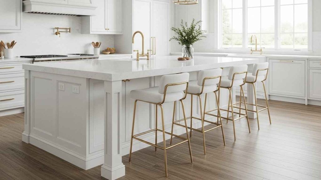 Elegant Gold-Accented Bar Stools