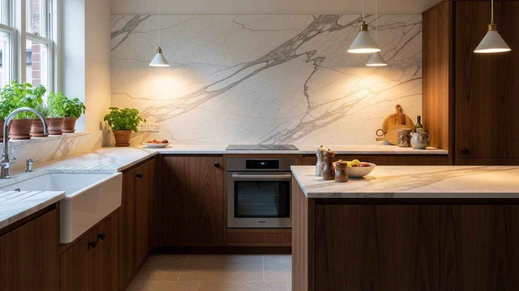 Elegant Marble Sliver Backsplash