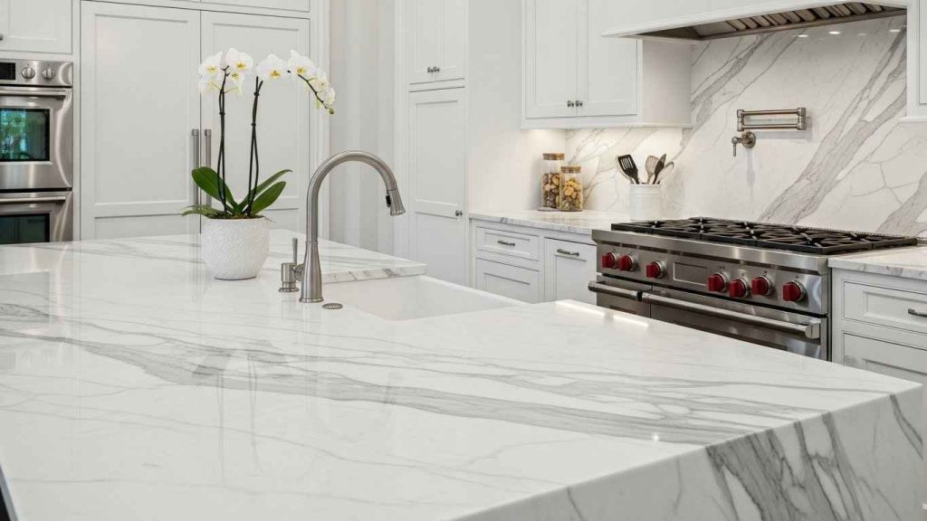 Elegant White Marble Countertops
