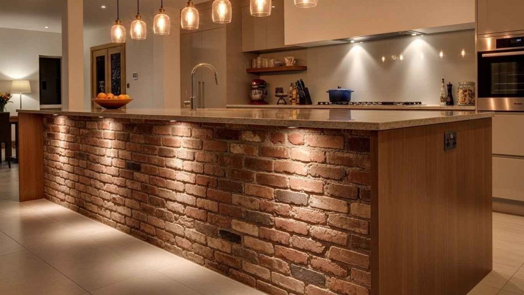 Exposed Brick Accent Island