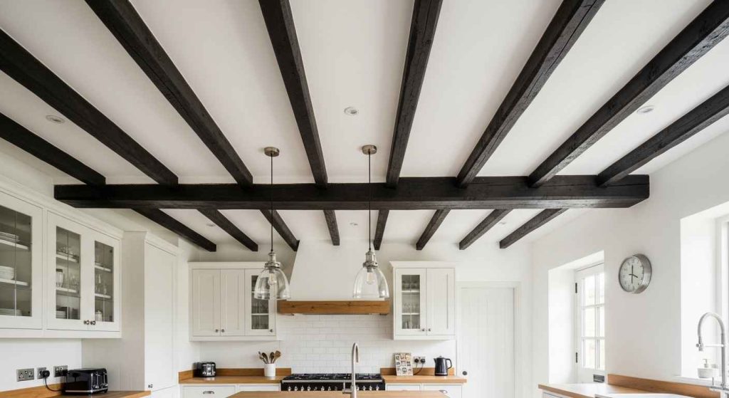 Exposed Wooden Beams Overhead