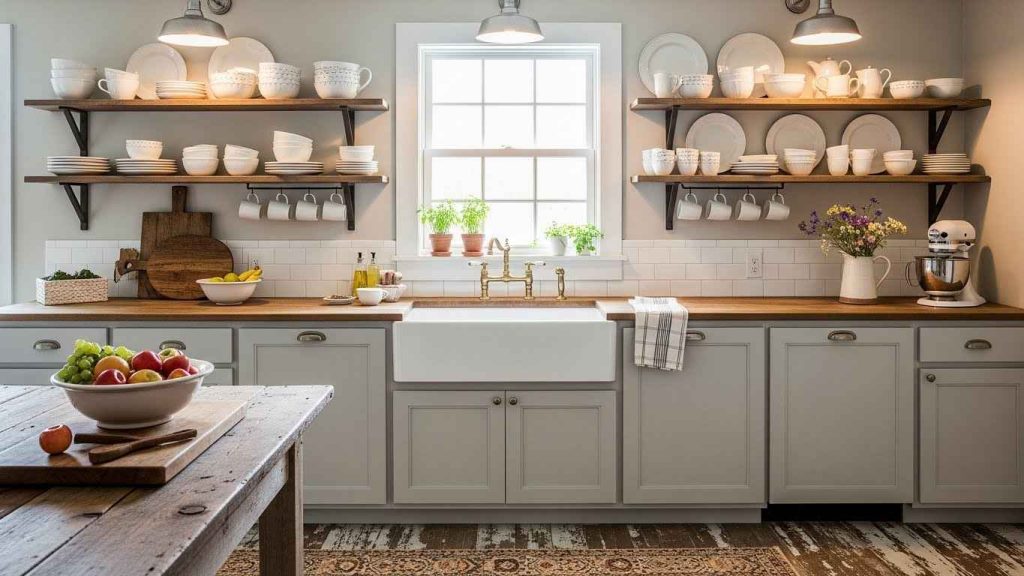 Farmhouse White Kitchen Charm