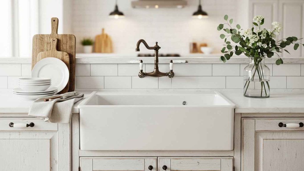 Farmhouse White Kitchen Sink