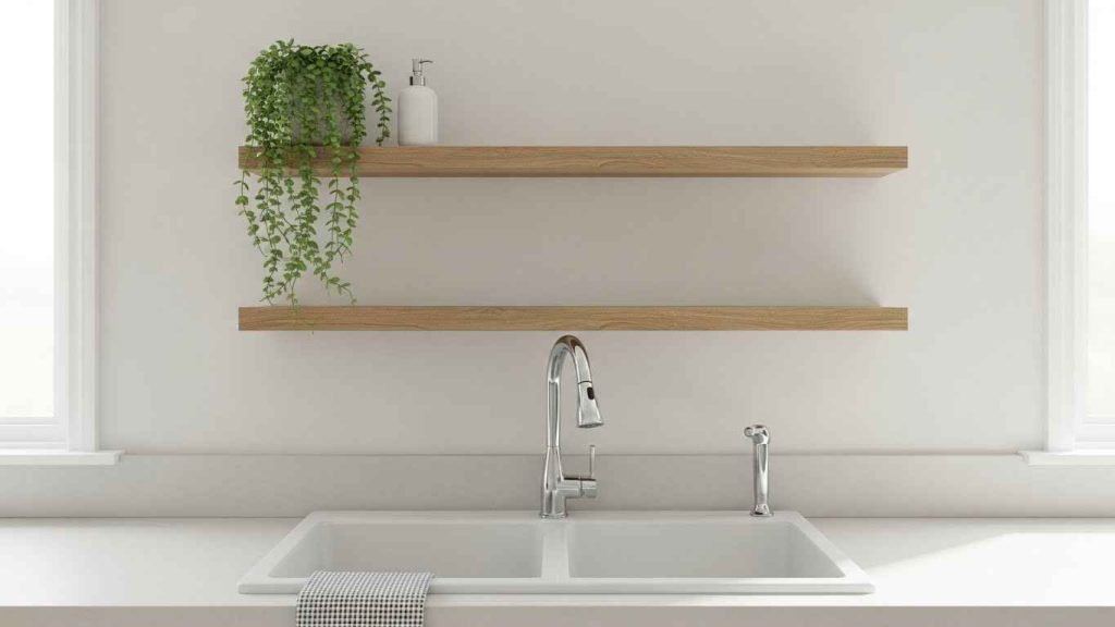 Floating Shelves Above the Sink