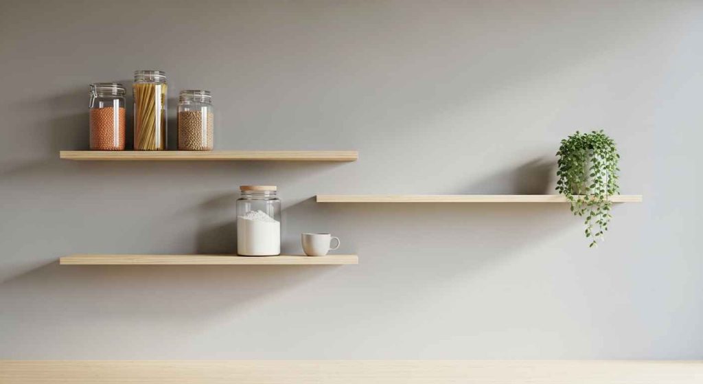 Floating Shelves for Airiness
