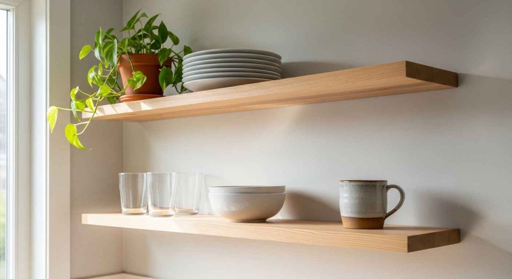 Floating Shelves for Airiness