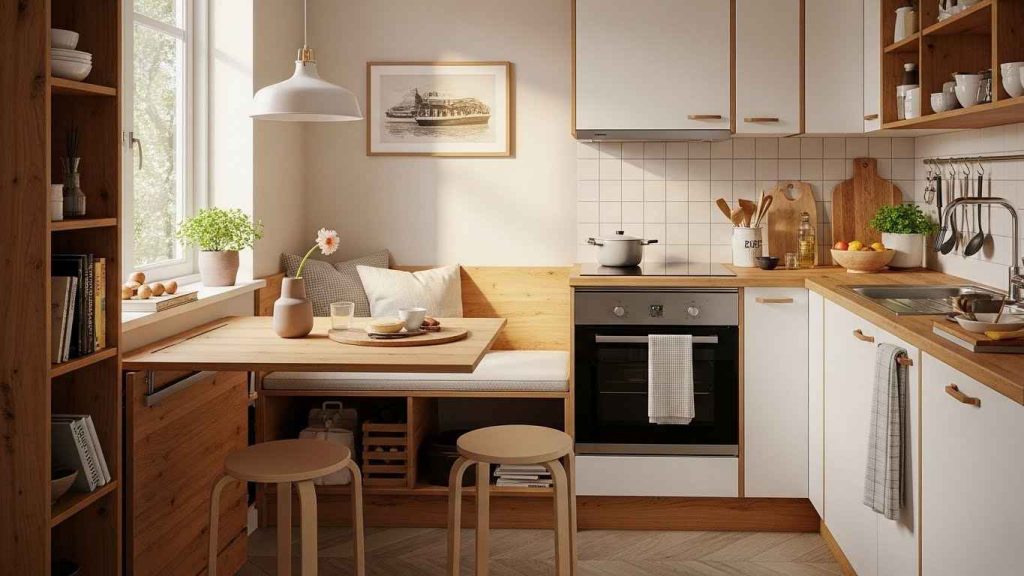 Fold-Down Dining Table