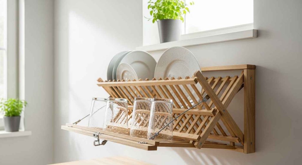 Fold-Down Drying Rack