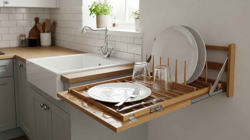 Fold-Down Drying Rack