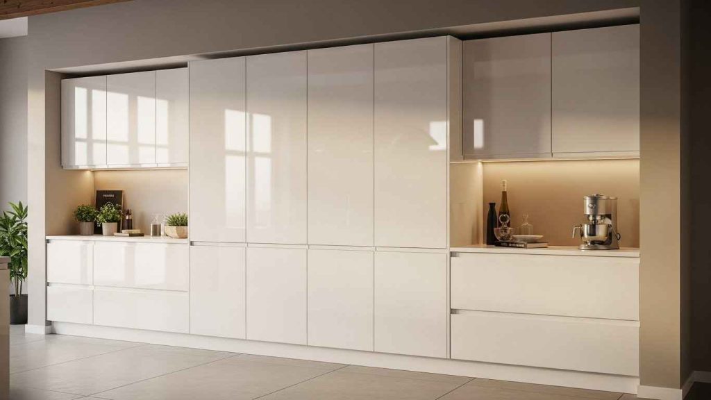 Full-Height Glossy Pantry Walls