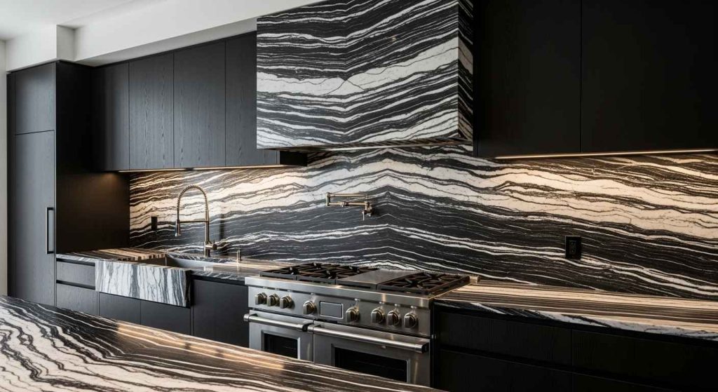 Full-Height Marble Splashback