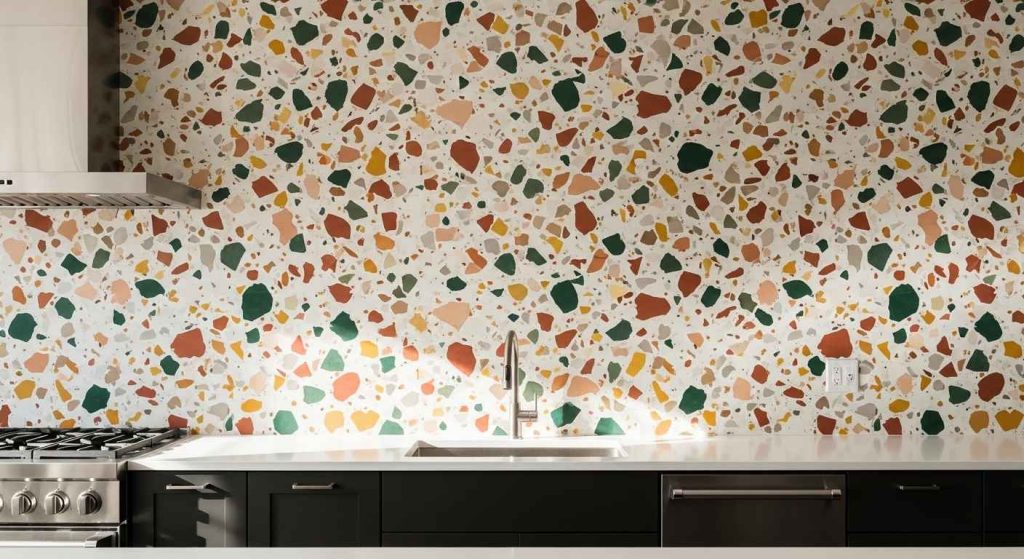 Full-Wall Terrazzo Backsplash Drama