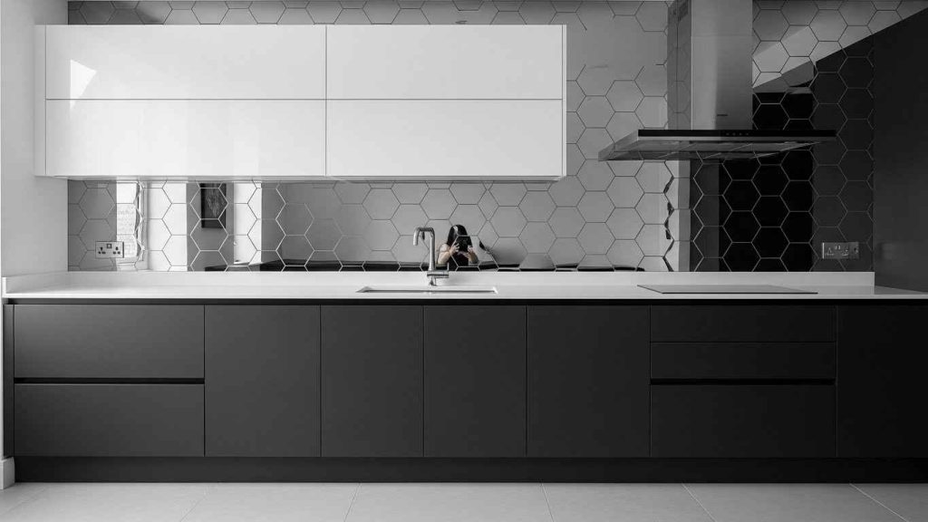 Geometric Chrome Backsplash Patterns