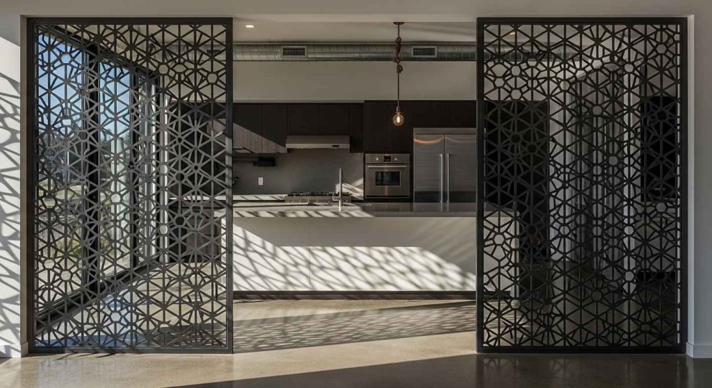 Geometric Metal Screen Partitions