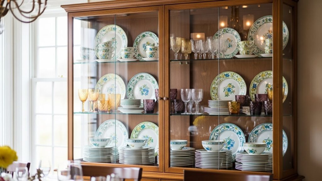 Glass-Front Tall Display Cabinets