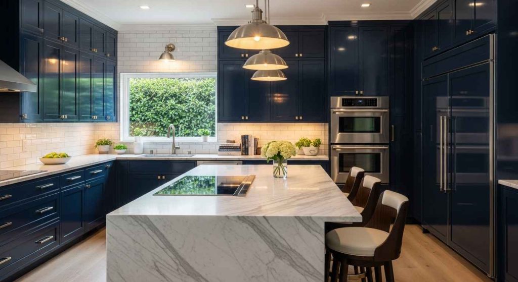 Glossy Navy Blue Elegance