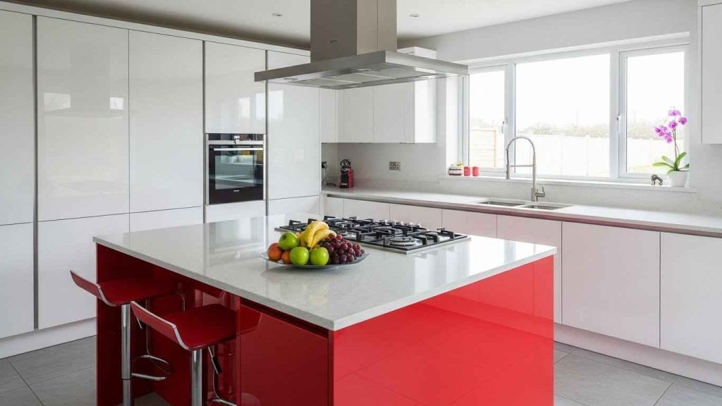 Glossy White with Vibrant Color Pops