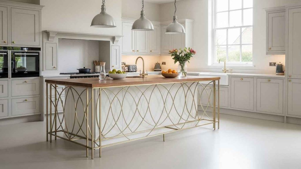 Gold Framed Kitchen Island